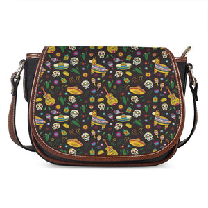 Cartoon Cinco de Mayo Pattern Print Saddle Bag