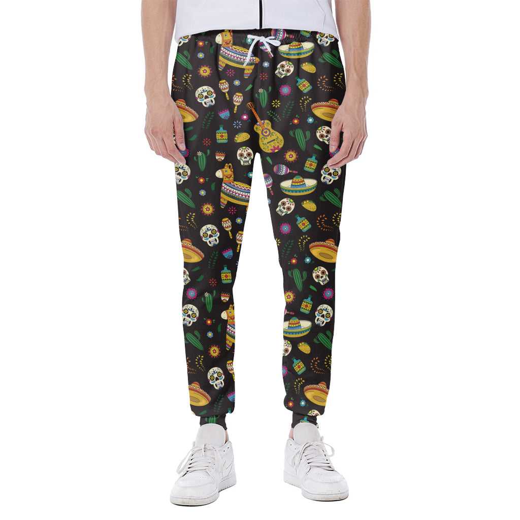 Cartoon Cinco de Mayo Pattern Print Scuba Joggers