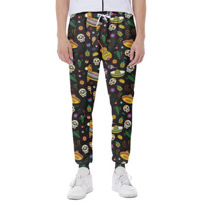 Cartoon Cinco de Mayo Pattern Print Scuba Joggers