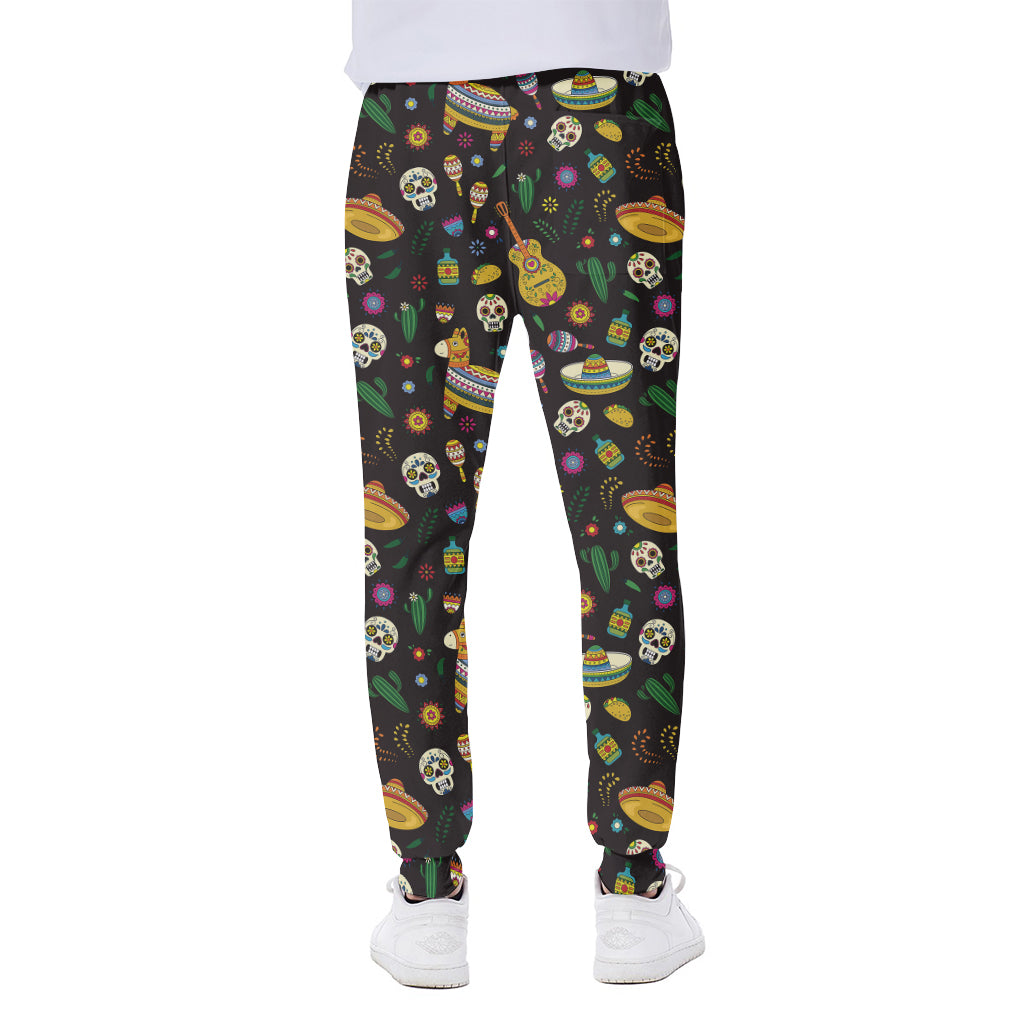 Cartoon Cinco de Mayo Pattern Print Scuba Joggers