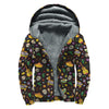 Cartoon Cinco de Mayo Pattern Print Sherpa Lined Zip Up Hoodie