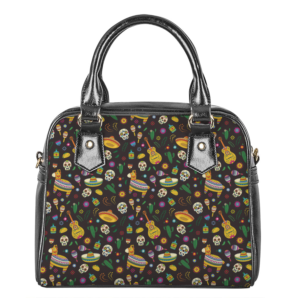 Cartoon Cinco de Mayo Pattern Print Shoulder Handbag