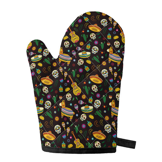 Cartoon Cinco de Mayo Pattern Print Single Oven Mitt