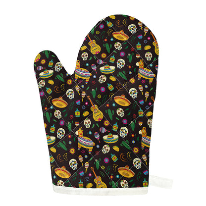Cartoon Cinco de Mayo Pattern Print Single Oven Mitt
