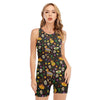 Cartoon Cinco de Mayo Pattern Print Sleeveless One Piece Swimsuit