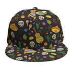 Cartoon Cinco de Mayo Pattern Print Snapback Cap