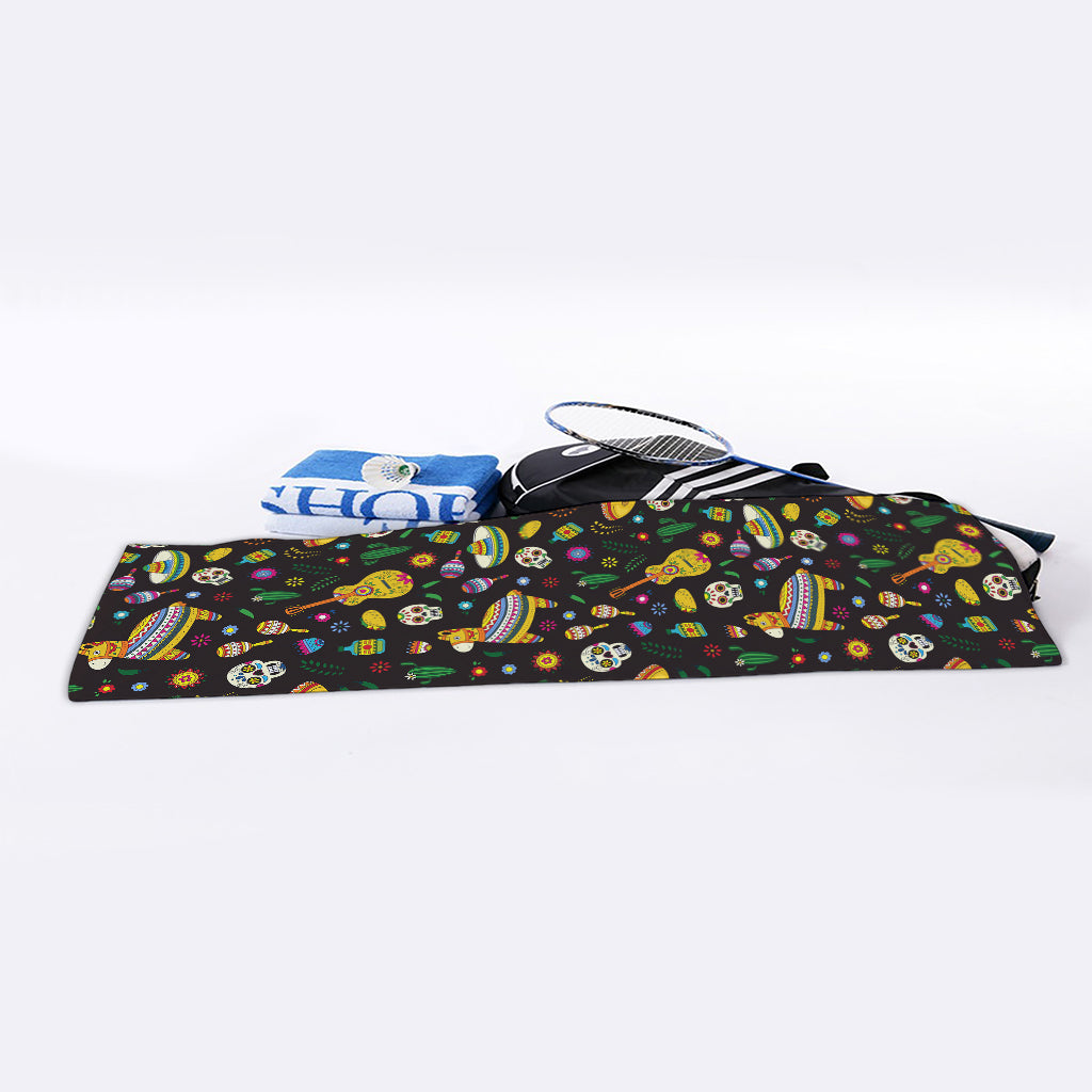 Cartoon Cinco de Mayo Pattern Print Sports Towel