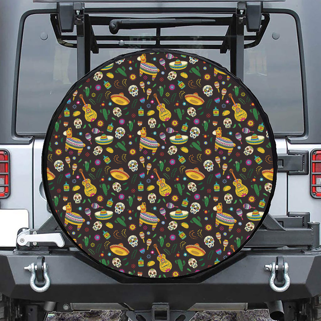 Cartoon Cinco de Mayo Pattern Print Tire Cover