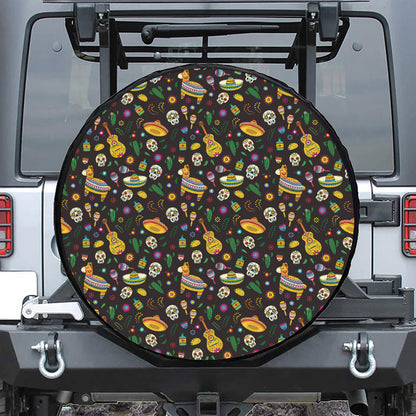 Cartoon Cinco de Mayo Pattern Print Tire Cover