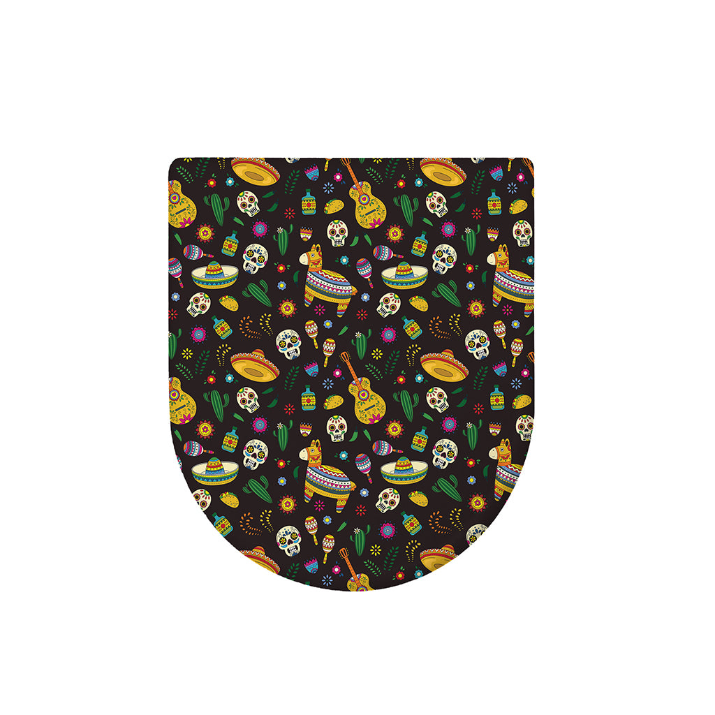 Cartoon Cinco de Mayo Pattern Print Toilet Lid Cover