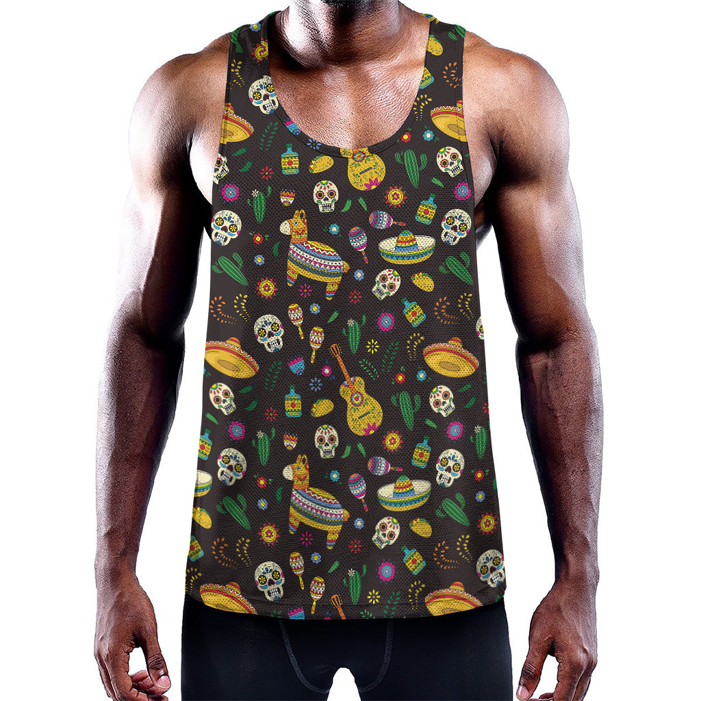 Cartoon Cinco de Mayo Pattern Print Training Tank Top