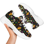 Cartoon Cinco de Mayo Pattern Print White Chunky Shoes