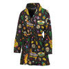 Cartoon Cinco de Mayo Pattern Print Women's Bathrobe