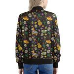 Cartoon Cinco de Mayo Pattern Print Women's Bomber Jacket