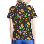 Cartoon Cinco de Mayo Pattern Print Women's Polo Shirt