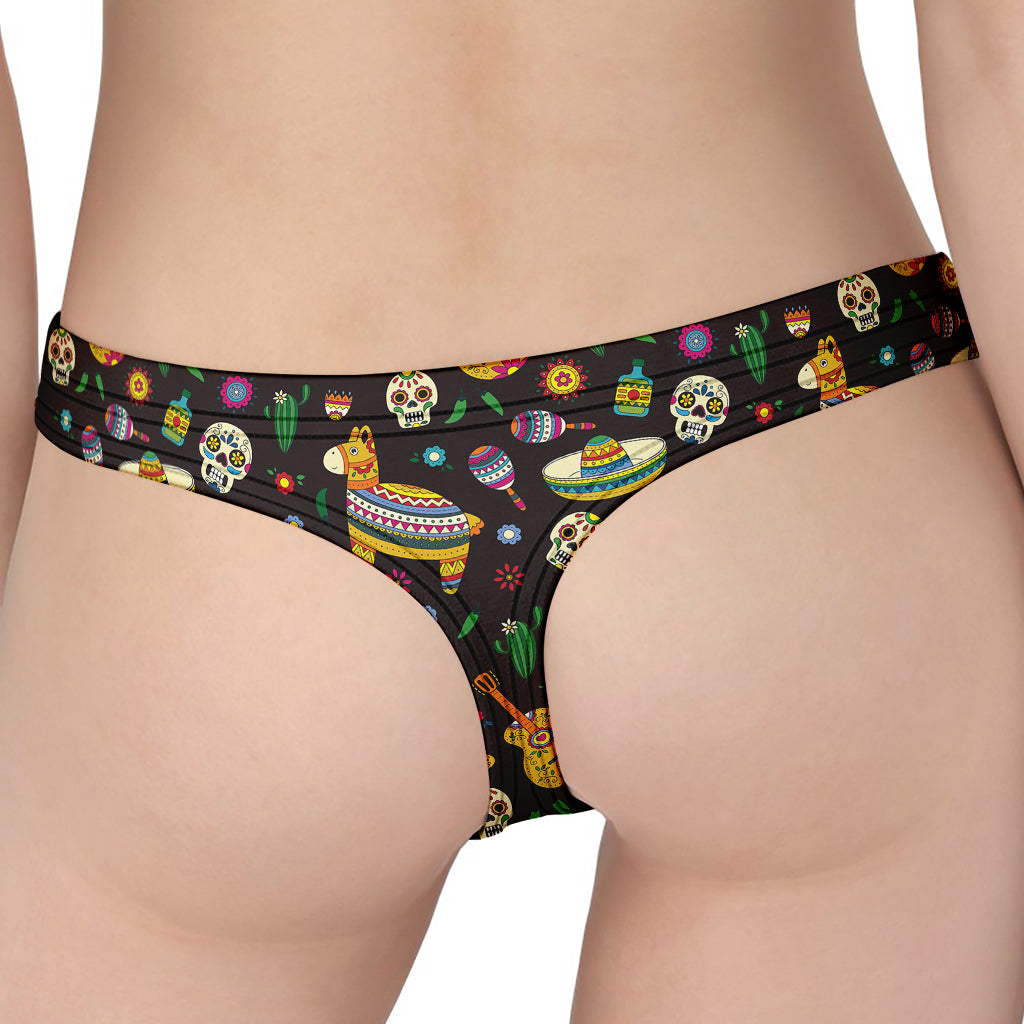 Cartoon Cinco de Mayo Pattern Print Women's Thong