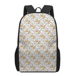 Cartoon Corgi Pattern Print 17 Inch Backpack
