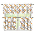 Cartoon Corgi Pattern Print 3 Piece Kitchen Curtains