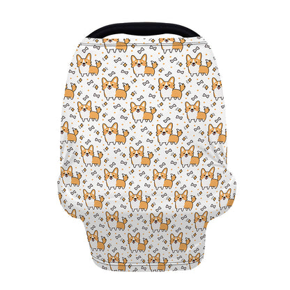 Cartoon Corgi Pattern Print Baby Seat Cover