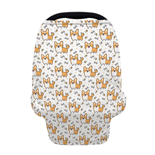 Cartoon Corgi Pattern Print Baby Seat Cover