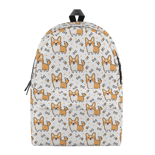 Cartoon Corgi Pattern Print Backpack
