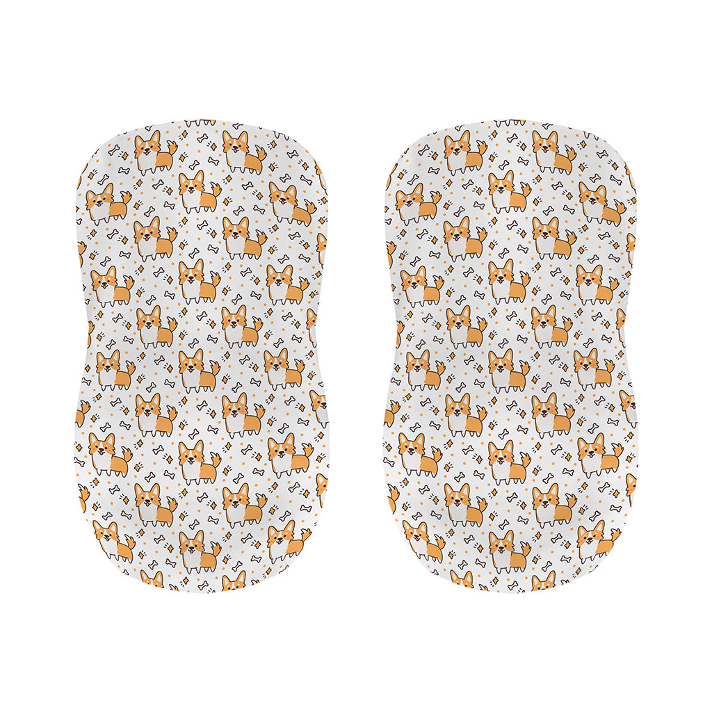 Cartoon Corgi Pattern Print Bar Stool Covers