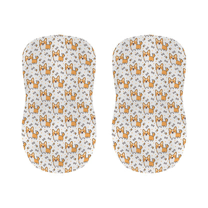 Cartoon Corgi Pattern Print Bar Stool Covers