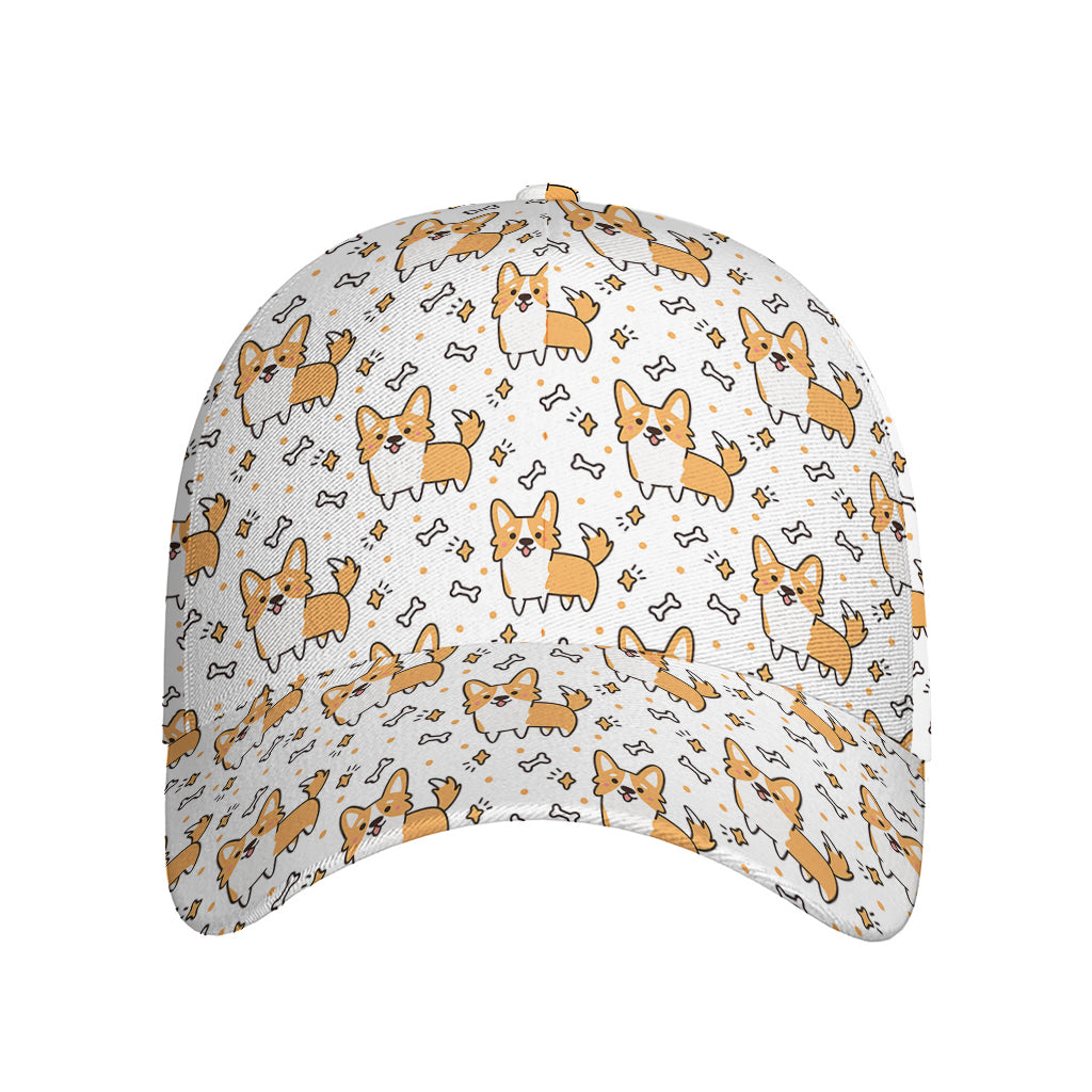Cartoon Corgi Pattern Print Baseball Cap