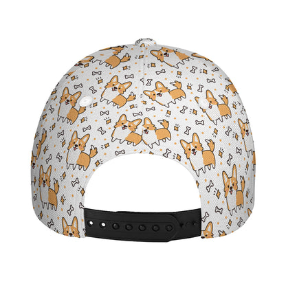 Cartoon Corgi Pattern Print Baseball Cap
