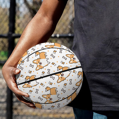 Cartoon Corgi Pattern Print Basketball