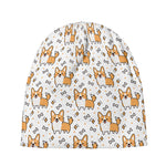 Cartoon Corgi Pattern Print Beanie