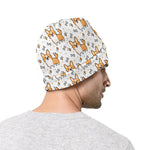 Cartoon Corgi Pattern Print Beanie