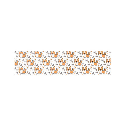 Cartoon Corgi Pattern Print Bed Runner