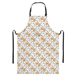 Cartoon Corgi Pattern Print Bib Apron With Pocket