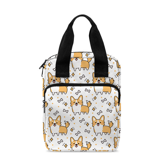 Cartoon Corgi Pattern Print Bible Tote Bag