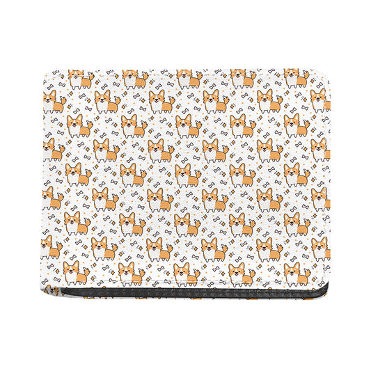 Cartoon Corgi Pattern Print Bifold Wallet