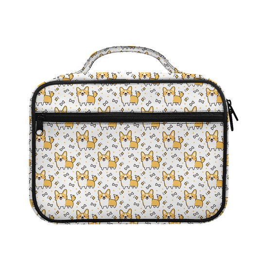 Cartoon Corgi Pattern Print Briefcase Bible Bag