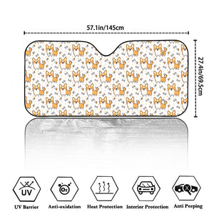 Cartoon Corgi Pattern Print Car Windshield Sun Shade