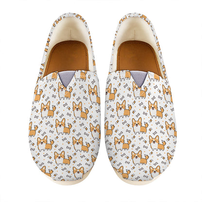 Cartoon Corgi Pattern Print Casual Shoes