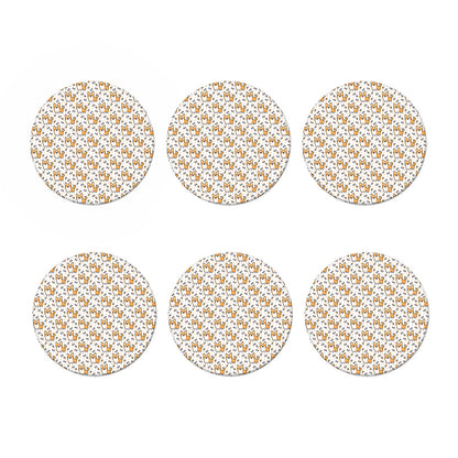 Cartoon Corgi Pattern Print Coaster Set
