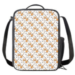 Cartoon Corgi Pattern Print Crossbody Lunch Bag