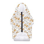 Cartoon Corgi Pattern Print Dog Zip Up Hoodie