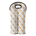 Cartoon Corgi Pattern Print Double Neoprene Wine Tote