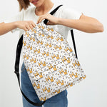 Cartoon Corgi Pattern Print Drawstring Backpack