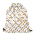 Cartoon Corgi Pattern Print Drawstring Bag