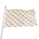 Cartoon Corgi Pattern Print Flag