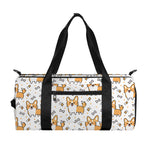 Cartoon Corgi Pattern Print Gym Bag