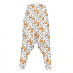 Cartoon Corgi Pattern Print Hammer Pants