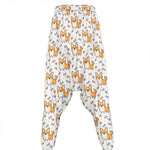 Cartoon Corgi Pattern Print Hammer Pants