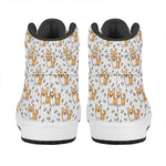Cartoon Corgi Pattern Print High Top Leather Sneakers